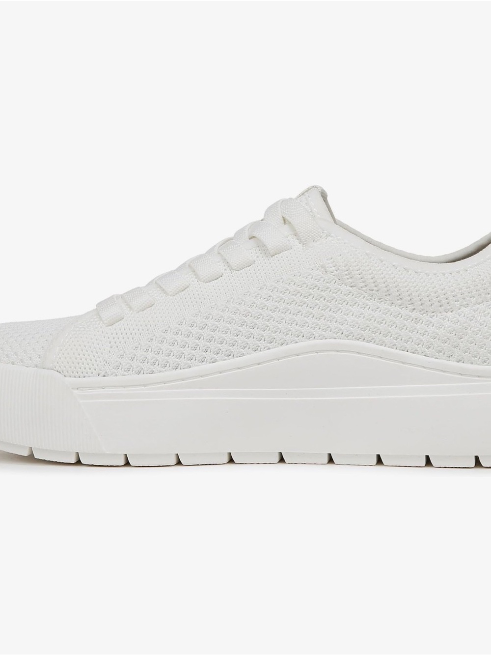 Dr. Scholl's White Knit Platform Sneakers with Brown Accent - Picture 10 of 12